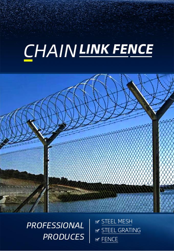 سياج شبكي من الأسلاك المجلفنة مع لفائف معدنية عالية الشد بطول 6 أقدام أو قابلة للتخصيص 2