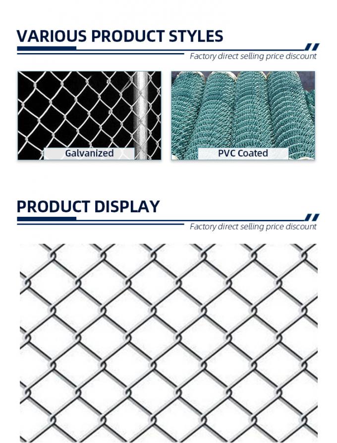سياج شبكي من الأسلاك المجلفنة مع لفائف معدنية عالية الشد بطول 6 أقدام أو قابلة للتخصيص 5