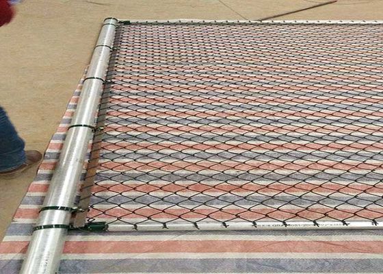 8 سلاسل القدم سد الربط مع الغلفة البلاستيك مغلفة الشبكة حجم 60 * 60mm